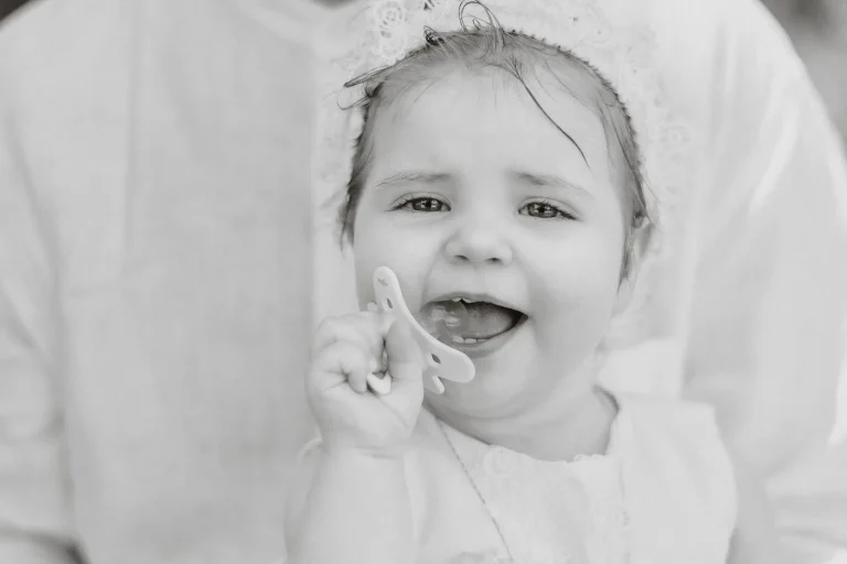 Cute candid  baby portrait before the christening